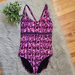 Speedo Womens Tie Dye One Piece Swimsuit